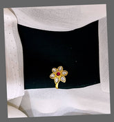Flower Nose Ring In Kundan - NR0013