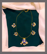 Multi Color Pendent Necklace in Kundan - KN00250