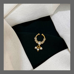 Beautiful Stone Septum Nose Ring in Kundan - NR0016