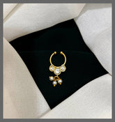 Small Beautiful stone Septum Nose Ring in Kundan - NR0023