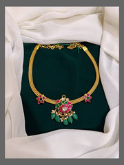 Multi Color pendent Swan Pendent Necklace in Kundan - KN00282