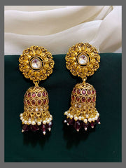 Flower Jhumki in Nakshi - NE0181