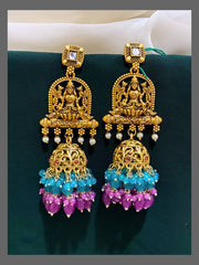 Lakshmi Jhumki in Double Color Pearl Earring in Nakshi - NE0185