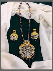 Purple Beads with Pendent in Nakshi - PB0019