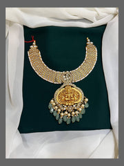 Lakshmi pendent in white Stone in kundan - KN00294