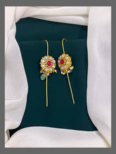 Antique white Stone flower Earring in Kundan -BU0053