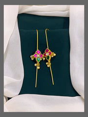 Elegant Flower Designed Bugadi in Kundan-BU0058