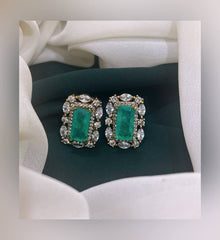 White Stone Stud in Nakshi Earring - NE0188