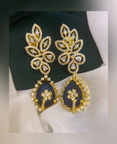 Flower Stud with Hanging Earring in Nakshi - NE00202