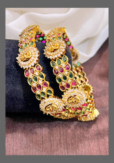Multi Color Stone with Small Lakshmi Bangle - BG0084