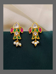Fish Earring in Multi Color in Kundan - KE00269