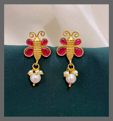 Butterfly Stud Earring in Kundan -  KE00272