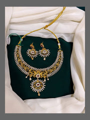 White Stone Nakshi Necklace - NN00200