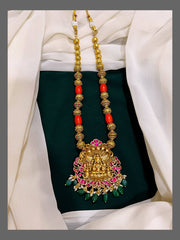 Vishnu Pendent in Kundan Haram Choral - KH00214