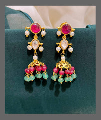 Elegant Small Jhumki Earring In Nakshi - NE00209