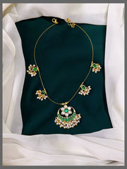 Chandbali Flower Necklace in Kundan - KN00311