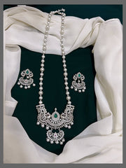 Silver Pearl Haram with Pendent in Nakshi - PB0027