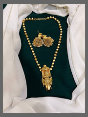 Gold pearl Necklace with Pendent - PB0045