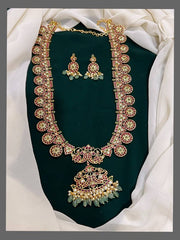 Bottu Mala with Peacock pendent in Nakshi - NH00223