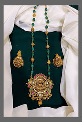 Green Pearl With Lakshmi Pendent - PB0033