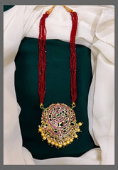 Ruby Pearl With Antique Pendent - PB0038