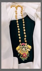 Gold Pearl Haram with Elephant Pendent - PB0039