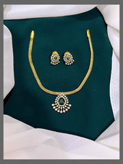 Beautiful Emerald Pendent in Nakshi Necklace - NN00210