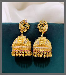 Beautiful Peacock Jhumki Earring in Nakshi - NE00276