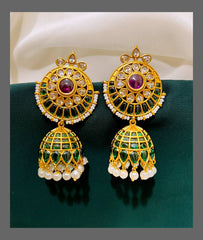 Beautiful Pearl Jhumki Earring in Nakshi - NE00283