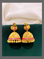 Swan Jhumki Earring in Nakshi - NE00287