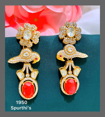 Beautiful Flower Stud with Bird Earring in Victorian - VE0056