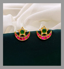 Moon and star Earring in Kundan -  KE00294