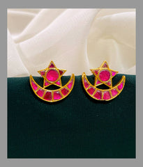 Moon and star Earring in Kundan -  KE00294