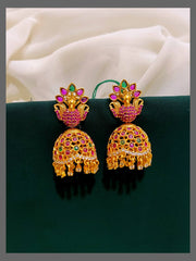 Multi Color Jhumki Earring in Kundan - KE00306