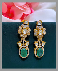White Stone Flower Earring in Victorian - VE0043