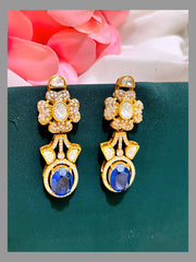 White Stone Flower Earring in Victorian - VE0043