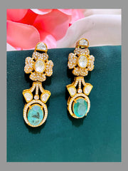 White Stone Flower Earring in Victorian - VE0043