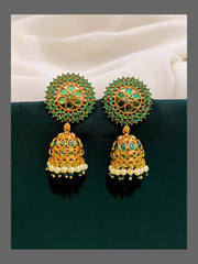 Stone Flower Jhumki in Nakshi - NE00232