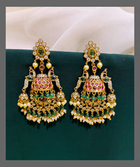 Beautiful Peacock with  pearl in Nakshi - NE00241