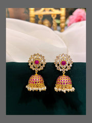 Ruby Jhumki Earring in Nakshi - NE00259