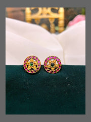 Flower Stud Earring In Nakshi - NE00261