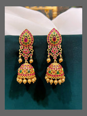 Beautiful Jhumki in multi Color earring in Nakshi -NE00264