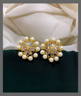Pearl Stud Earring In Nakshi - NE00306