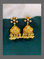 White Stone Jhumki Earring - NE00320