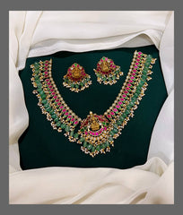 Small Mango with Lakshmi Pendent Necklace in Kundan - KN00131