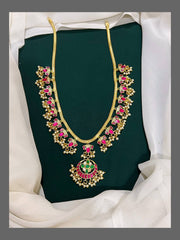 Beautiful Chand bali Pendent Haram in kundan- KH00228