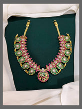 Emerald Mango With Ruby Necklace in Kundan - KN00316
