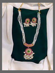 Original Rice White Pearl Necklace in Kundan - PB0043