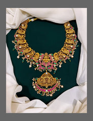 Beautiful Peacock with Lakshmi Pendent in kundan - KH00233