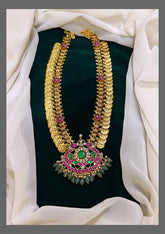 Kashu haram with Pendent in Kundan - KH00234